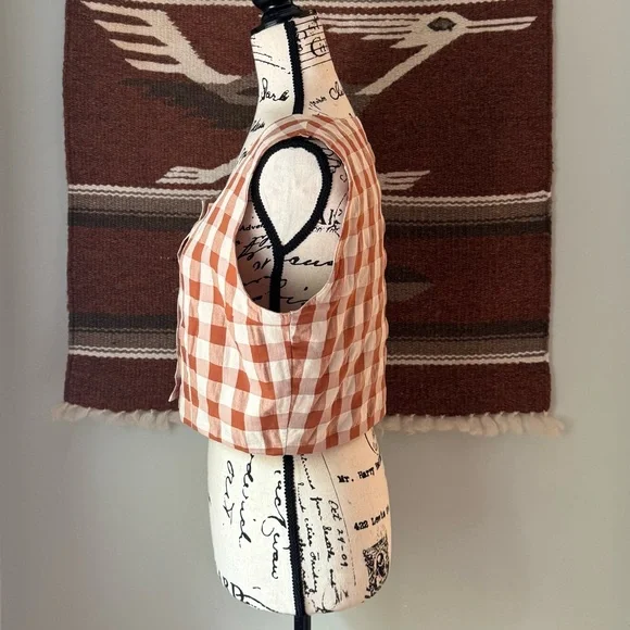 Aniela Parys Sonja Cropped Plaid Blouse Top - Picture 4 of 11